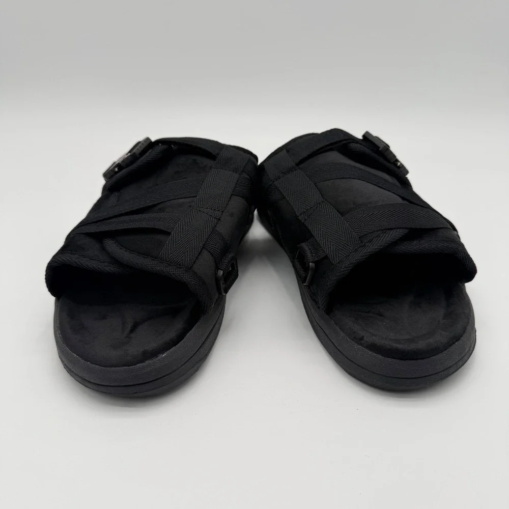 Draco Mens Size 9-10 Fits Men sizes 8.5-10 All Black W/Buckle Phantom Slides - Picture 3 of 6
